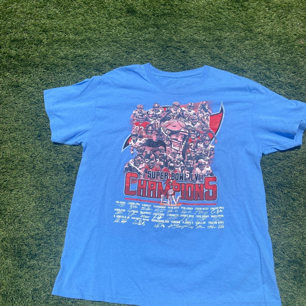 Blue Super Bowl LV Champions T-Shirt Tampa Bay Buccaneers